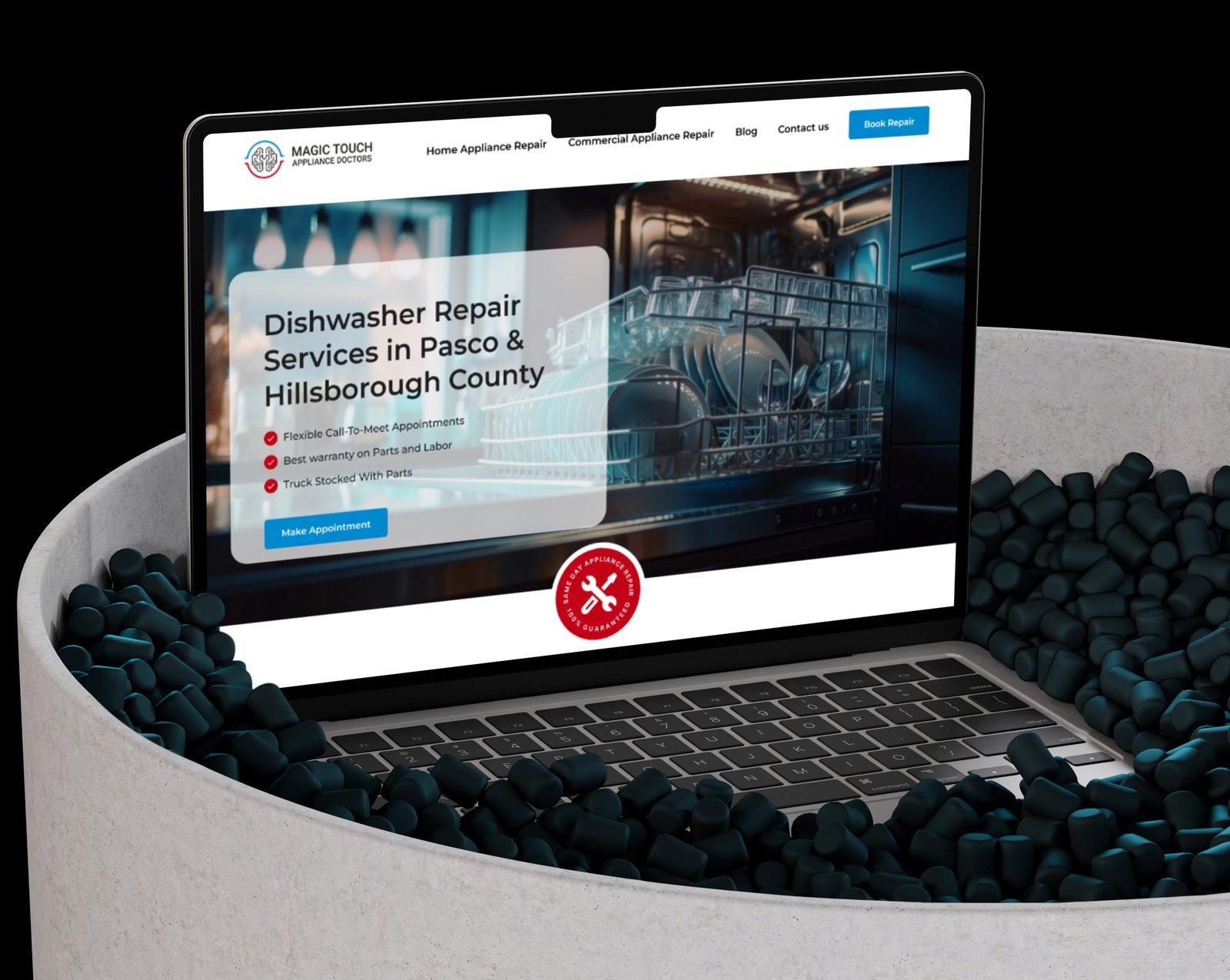 Appliance repair brand + website — Magic Touch · Tampa