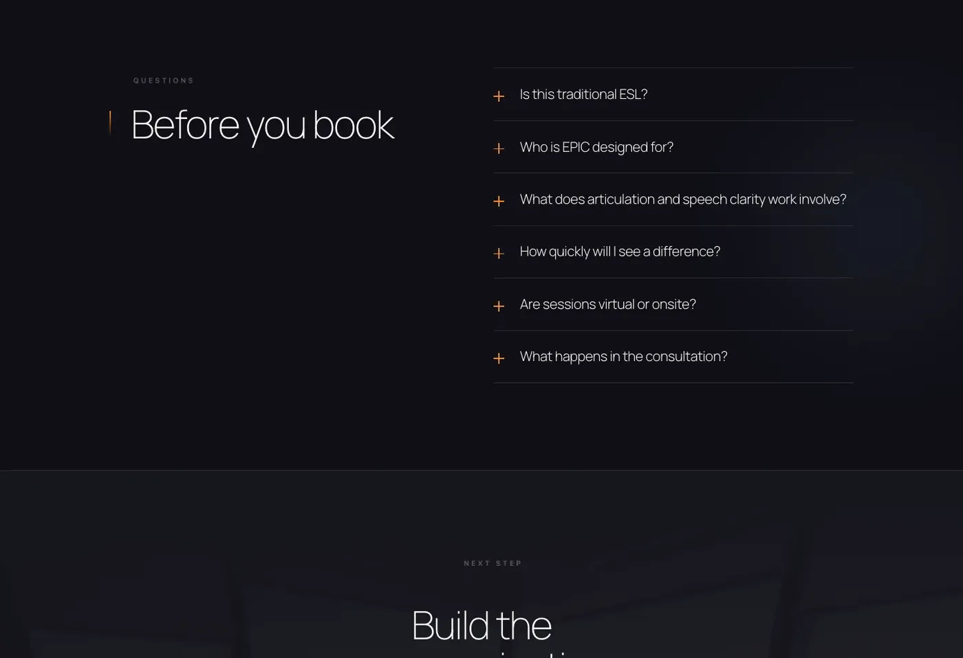 EPIC before you book FAQ section
