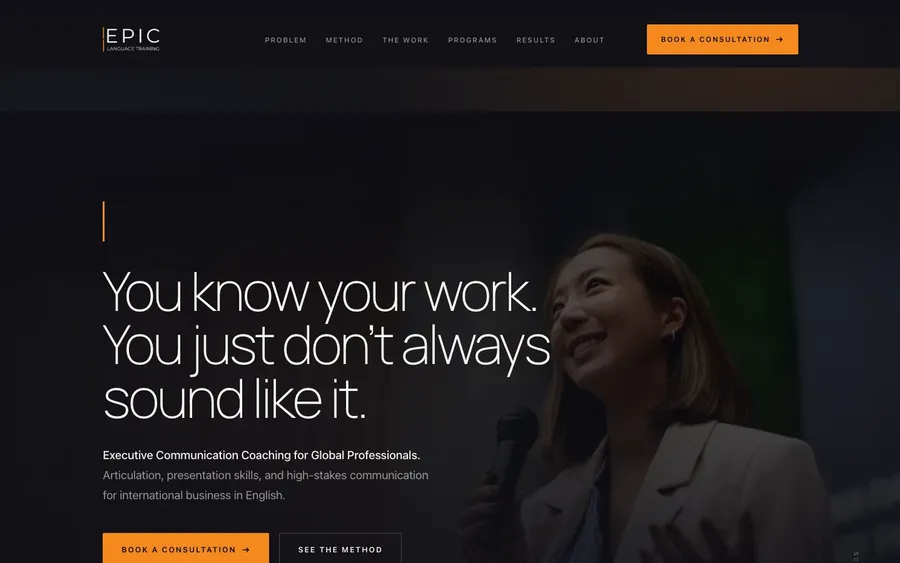 Coaching brand website redesign — EPIC Language Training · Colorado Springs