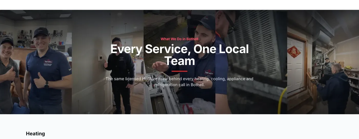 Photos of HotWire technicians on the Bothell city page